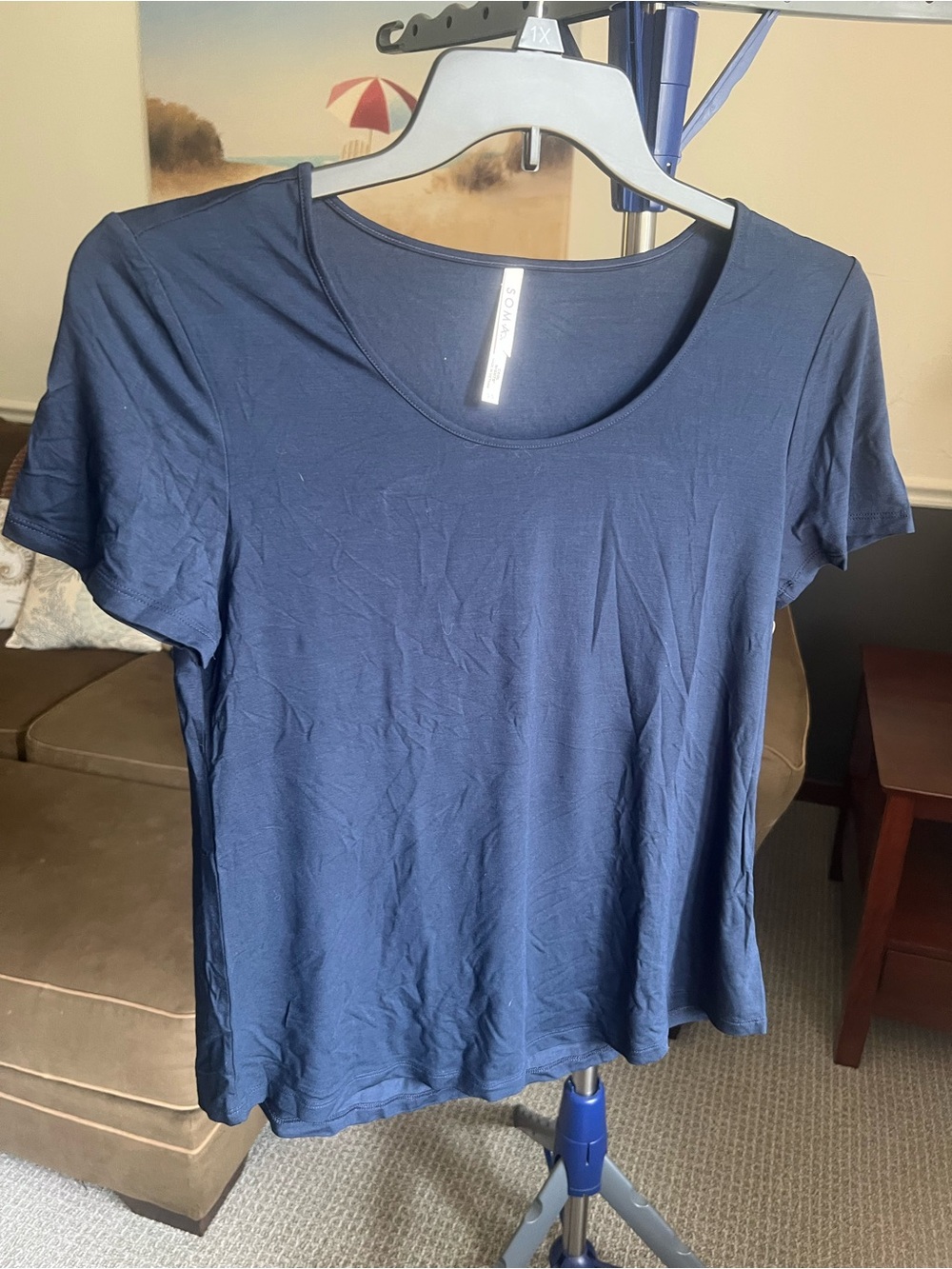 Soma NavyBlue Solid Scoop Neck Short Sleeve Pullover T-Shirt Women’s small # 441